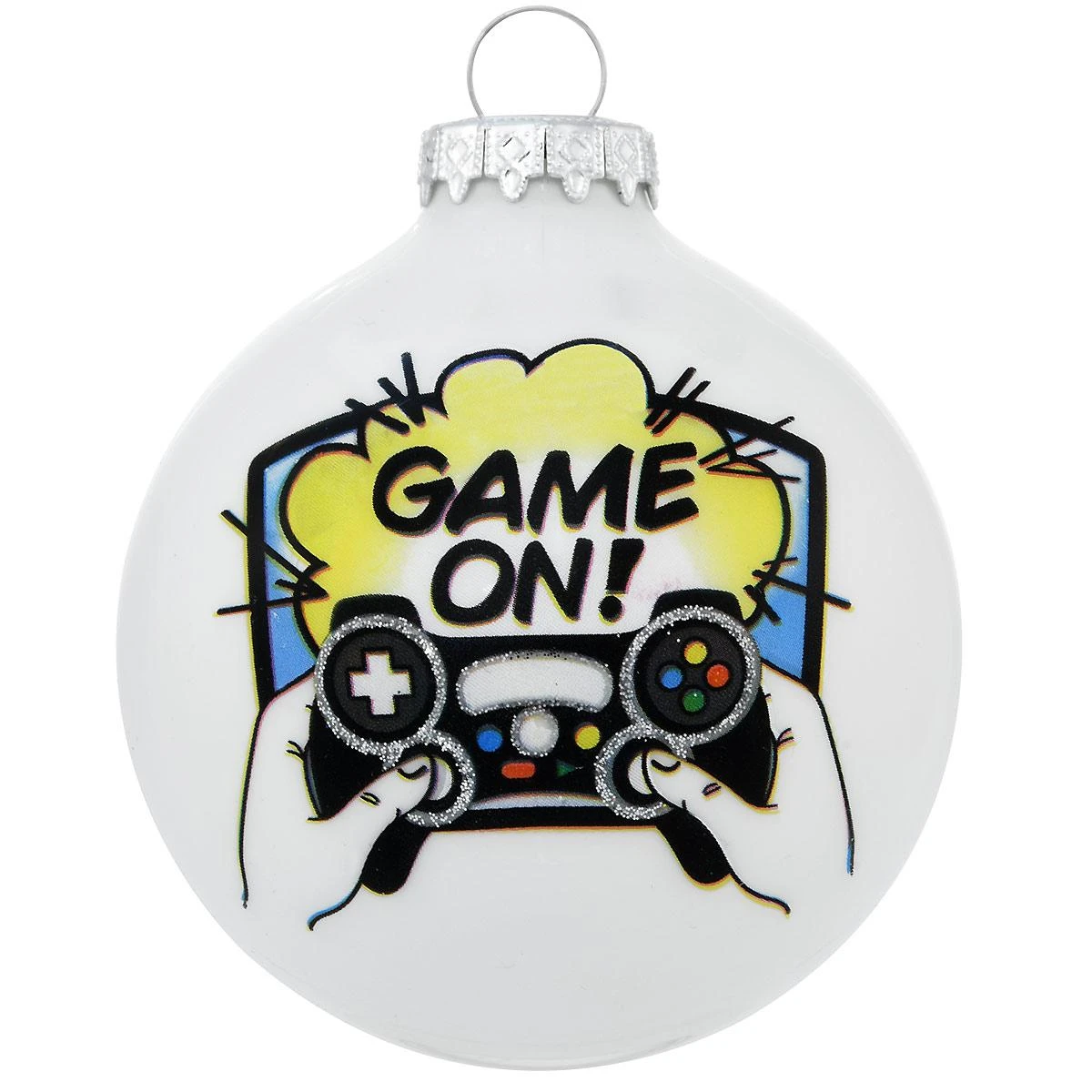 Personalized Game On Video Game White Opal Glass Ornament 4 Personalized Game On Video Game White Opal Glass Ornament - Image 2