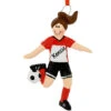 Personalized Soccer Player Ornament Female With Brown Hair -Holiday Decoration Store 1200426 web 1.default