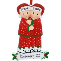 Personalized Pajama Family Of 2 Ornament