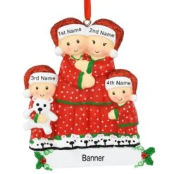 Personalized Pajama Family Of 4 Ornament -Holiday Decoration Store 1200448 web 3