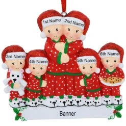 Personalized Pajama Family Of 6 Ornament -Holiday Decoration Store 1200450 web 3