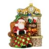 2017 Annual Form Santa With Fireplace Glass Ornament