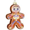 Gingerbread Day Of The Dead Glass Ornament