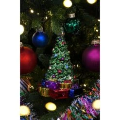Personalized Christmas Tree With Gifts And Silver Garland Glass Ornament -Holiday Decoration Store 1201107 web 3