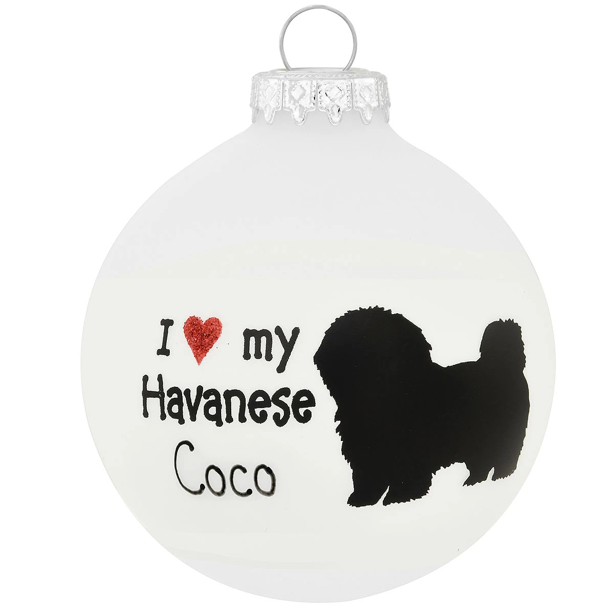 Personalized I Love My Havanese Glass Ornament 3 Personalized I Love My Havanese Glass Ornament