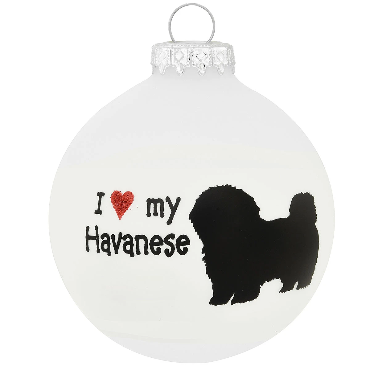 Personalized I Love My Havanese Glass Ornament 4 Personalized I Love My Havanese Glass Ornament - Image 2