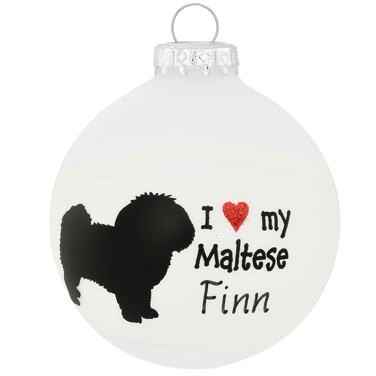 Personalized I Love My Maltese Glass Ornament 3 Personalized I Love My Maltese Glass Ornament