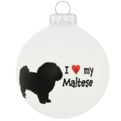 Personalized I Love My Maltese Glass Ornament 5 Personalized I Love My Maltese Glass Ornament -Holiday Decoration Store 1201564 web 2