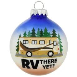 RV There Yet Glass Ornament