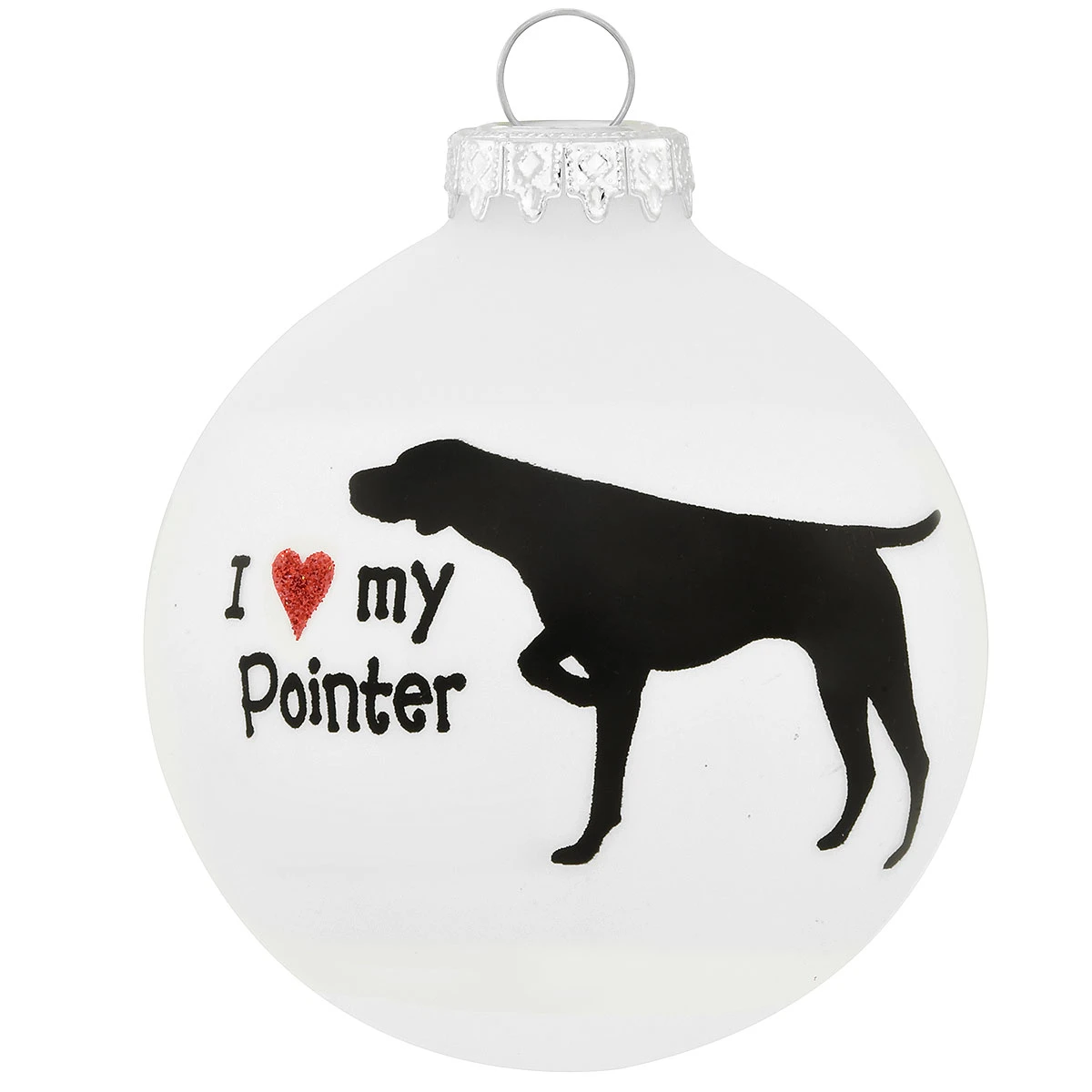 Personalized I Love My Pointer Glass Ornament 4 Personalized I Love My Pointer Glass Ornament - Image 2