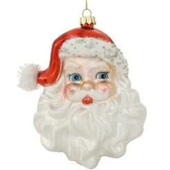 5 Inch Santa Head Glass Ornament