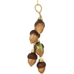 Acorn Cluster Glass Ornament