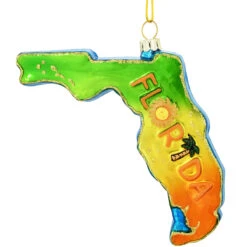 Florida Shape Glass Ornament