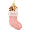 Personalized Baby's First Christmas Pink Stocking Glass Ornament -Holiday Decoration Store 1202773 web 1.default