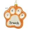 Personalized Bronze And White Glass Paw Print Ornament 2 Personalized Bronze And White Glass Paw Print Ornament -Holiday Decoration Store 1202927 web 1.default
