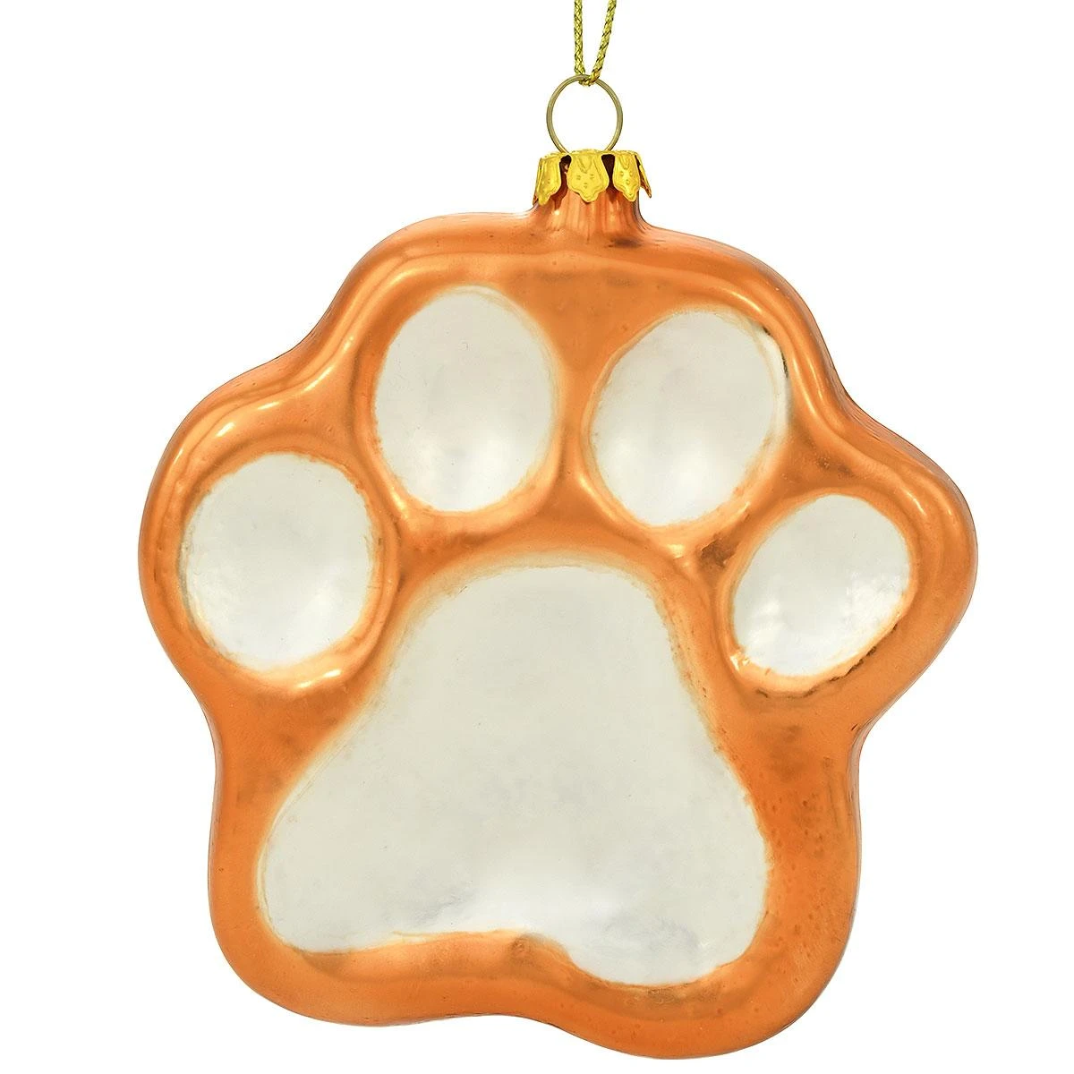 Personalized Bronze And White Glass Paw Print Ornament 4 Personalized Bronze And White Glass Paw Print Ornament - Image 2