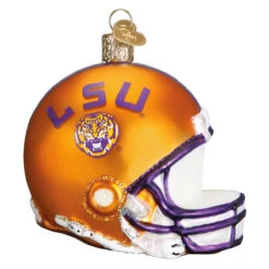 Louisiana State University Football Helmet Glass Ornament