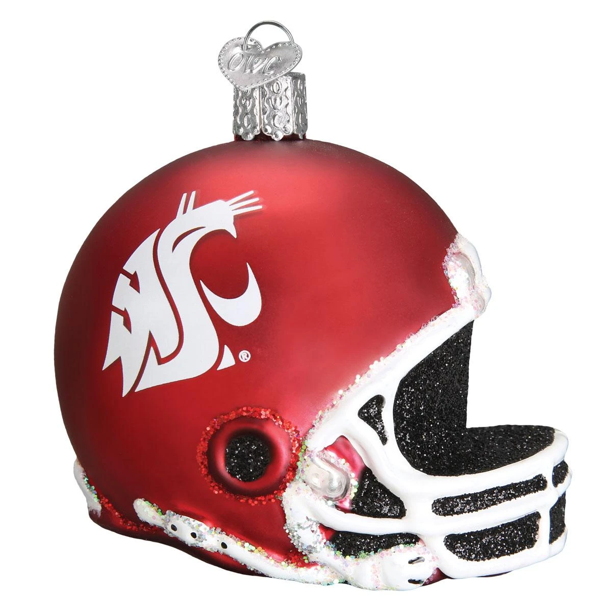 Washington State University Football Helmet Glass Ornament 3 Washington State University Football Helmet Glass Ornament