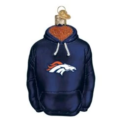Denver Broncos NFL Hoodie Glass Ornament