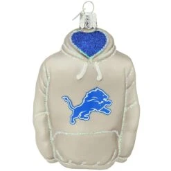 Detroit Lions NFL Hoodie Glass Ornament