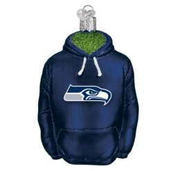 Seattle Seahawks NFL Hoodie Glass Ornament