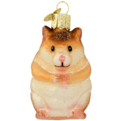 Hamster Glass Ornament