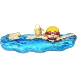 Swimming Glass Ornament