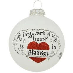 Heart In Heaven Heart Gifts Glass Ornament