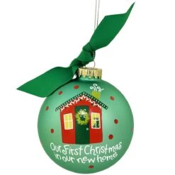 Our First Christmas In Our New Home 4 Inch Glass Ornament