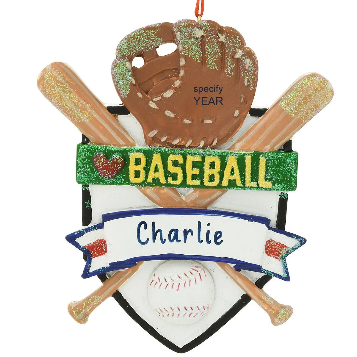 Personalized Baseball Resin Ornament 3 Personalized Baseball Resin Ornament
