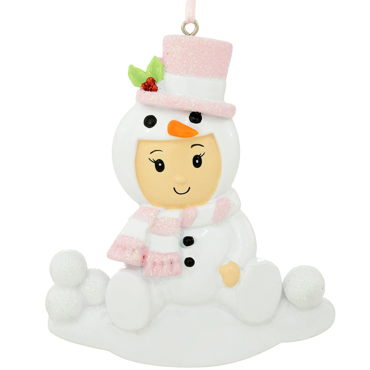 Personalized Baby Girl In Snowman Costume Ornament 4 Personalized Baby Girl In Snowman Costume Ornament - Image 2