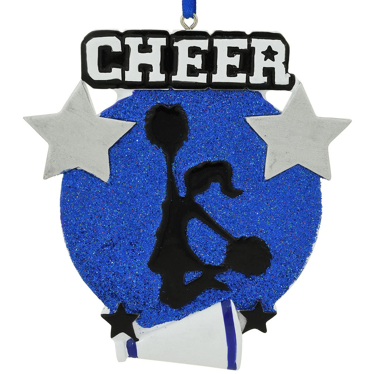 Personalized Cheer Blue Silhouette Ornament 4 Personalized Cheer Blue Silhouette Ornament - Image 2
