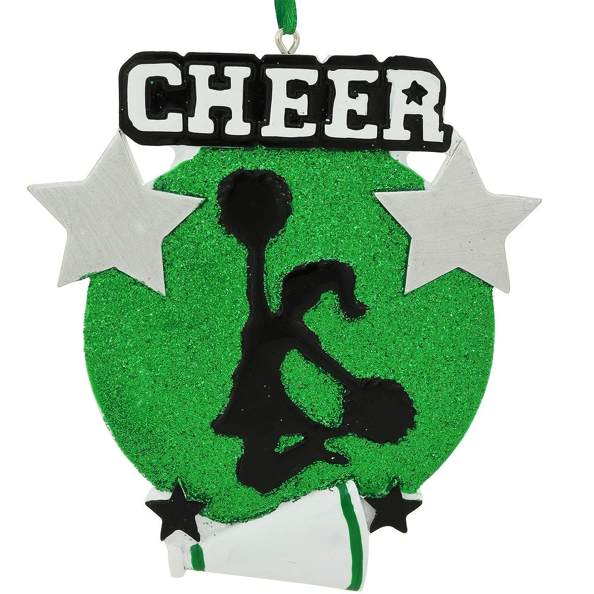 Personalized Cheer Green Silhouette Ornament 4 Personalized Cheer Green Silhouette Ornament - Image 2