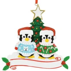 Personalized 2 Penguins In Christmas Sweaters Ornament 7 Personalized 2 Penguins In Christmas Sweaters Ornament -Holiday Decoration Store 1206158 web 3