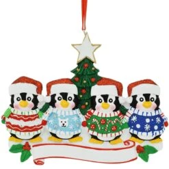 Personalized 4 Penguins In Christmas Sweaters Ornament -Holiday Decoration Store 1206160 web 3