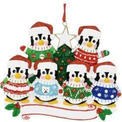 Personalized 6 Penguins In Christmas Sweaters Ornament 7 Personalized 6 Penguins In Christmas Sweaters Ornament -Holiday Decoration Store 1206163 web 3