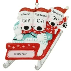 Personalized Polar Bears On Sled Family Of 3 Ornament 7 Personalized Polar Bears On Sled Family Of 3 Ornament -Holiday Decoration Store 1206165 web 3