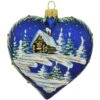 Blue Heart With Cabin Scene Glass Ornament -Holiday Decoration Store 1206292 web 1.default