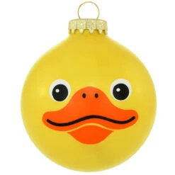 Personalized Yellow Duck Face Glass Ornament 5 Personalized Yellow Duck Face Glass Ornament -Holiday Decoration Store 1206332 web 2