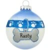 Personalized Dog Collar Blue And Pearl Two Tone Glass Ornament -Holiday Decoration Store 1206333 web 1.default
