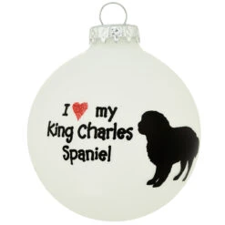 Personalized I Love My King Charles Spaniel Glass Ornament -Holiday Decoration Store 1206367 web 2