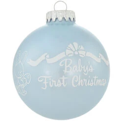 Personalized Baby's First Christmas Glossy Blue Glass Ornament -Holiday Decoration Store 1206475 web 3