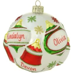 Personalized Ornaments On White Glass Ornament
