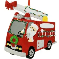 Personalized Fire Truck With Santa Ornament -Holiday Decoration Store 1206788 web 2