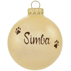 Personalized Cat Face On Beige Opal Glass Ornament 5 Personalized Cat Face On Beige Opal Glass Ornament -Holiday Decoration Store 1207029 web 2