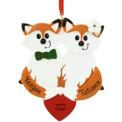 Personalized Fox Couple Ornament