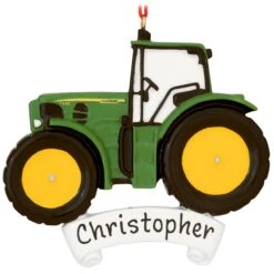 Personalized John Deere Tractor Resin Ornament