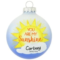 Personalized You Are My Sunshine Glass Ornament