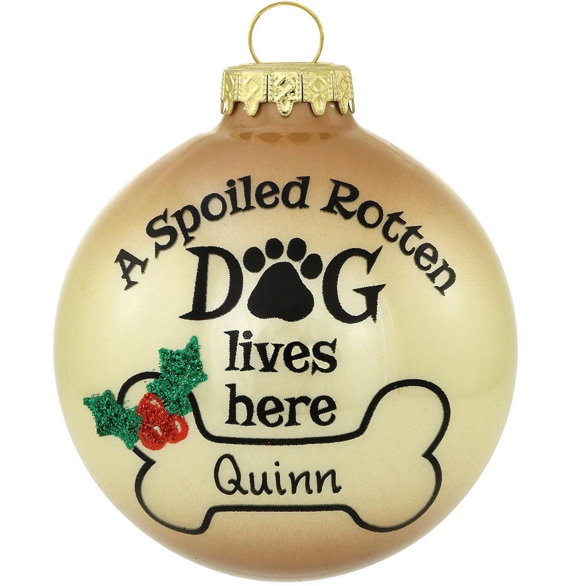 Personalized Spoiled Rotten Dog Glass Ornament 3 Personalized Spoiled Rotten Dog Glass Ornament