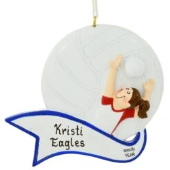 Personalized Volleyball Girl With Banner Ornament